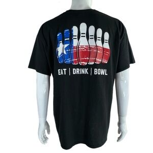 CM Lanes Men’s Eat Drink Bowl Black Short Sleeve Tee